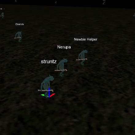 

screenshot of a character logged in into l2jserver in the elf starting area, though all entities

 are rendered as trolls