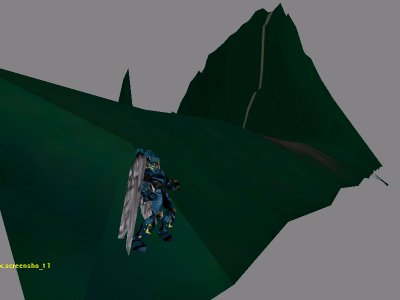 Image of a Quake 2 model on a terrain slope