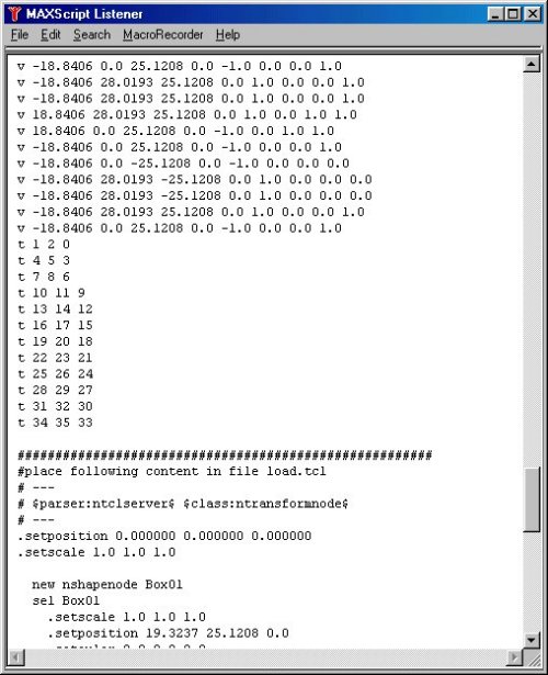 Exporter output in listener window